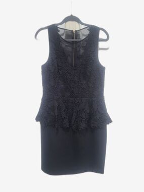 Betsy & Adam Black Lace Peplum Camisole